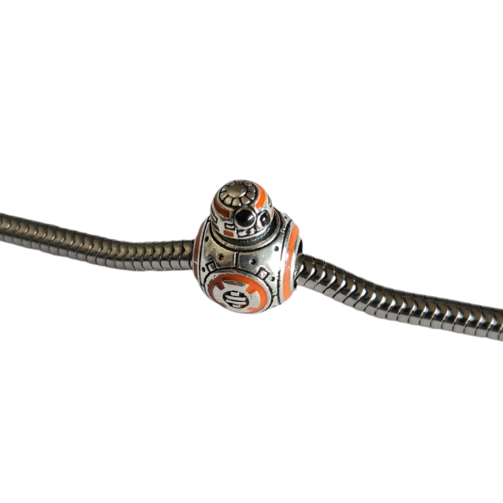 Sterling Silver 925 Star Wars BB-8 Robot Bracelet Charm - Picture 5 of 6